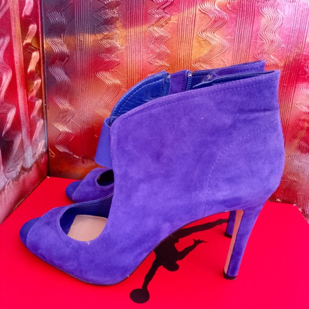 GIANNI BINI Women Ankle Booties, Blue suede, 9.5 US - Picture 6 of 12